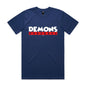 Demons Football White on Blue - Classic Tee