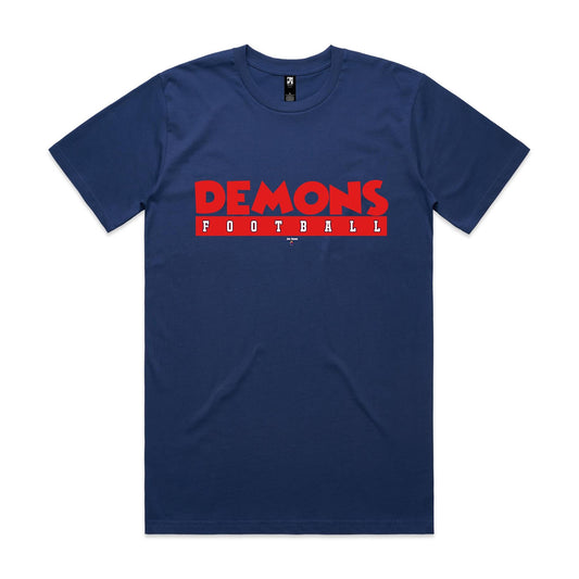 Demons Football Red on Blue - Classic Tee