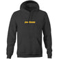 Joe the Goose Apparel dark grey unisex pullover hoodie with kangaroo pocket and logo graphic.