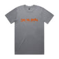 Joe the Goose Apparel grey 100% combed cotton classic fit t-shirt with orange graffiti logo.