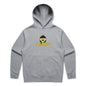 Joe the Goose Apparel grey cotton blend relaxed fit hoodie with kangaroo pocket and graphic logo.