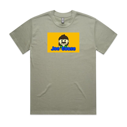 Joe the Goose Apparel heavy weight cotton t-shirt in sage green with a Joe the Goose character graphic print.