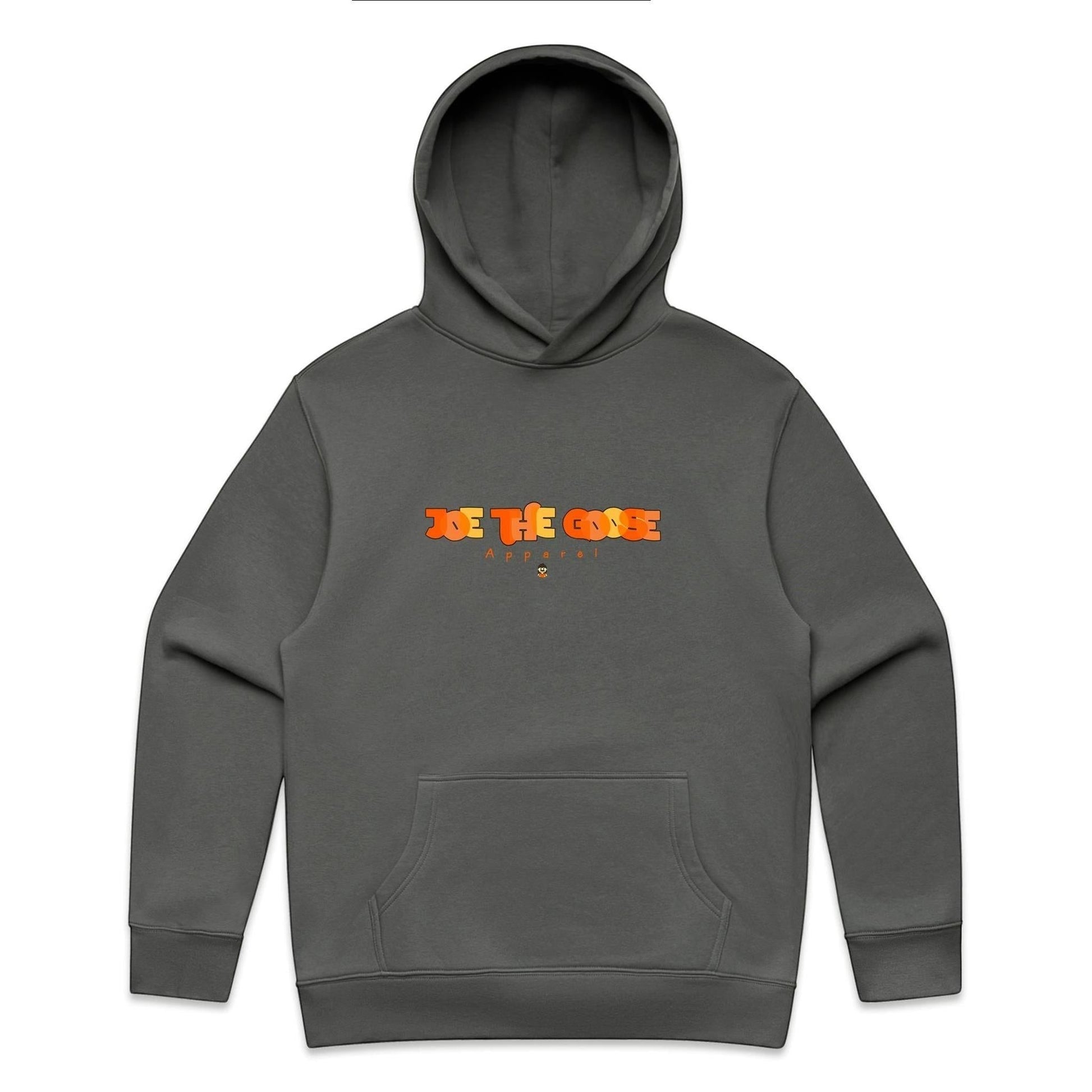 Joe the Goose Apparel Stained Glass Goose Relax Hood in charcoal grey, made from cotton and recycled polyester fleece.
