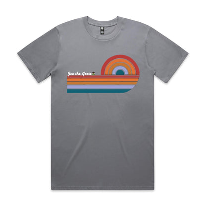 Joe the Goose Apparel grey 100% combed cotton t-shirt with retro wave graphic and text.