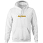Joe the Goose Apparel white unisex pullover hoodie with kangaroo pocket and logo graphic